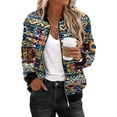 thumbnail image 3 of JURANMO Prime Day Deals Today 2025 Womens Ethnic Print Bomber Jackets with Pockets Lightweight Zip Up Long Sleeve Flight Jacket Casual Loose Varsity Coats Fall Outfits Multicolor XL, 3 of 6