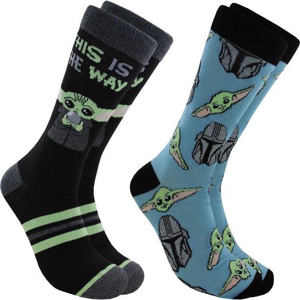HYP Hyp Star Wars Baby Yoda This is the Way Men's Crew Socks 2 Pair
