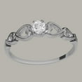 thumbnail image 2 of LBG British Made 9ct White Gold Simulated Cubic Zirconia Womens Solitaire Ring - 33 size options - Size 4, 2 of 6