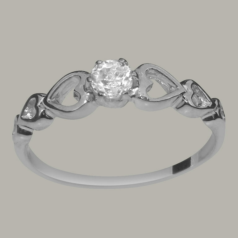 9ct white gold hotsell cubic zirconia solitaire ring