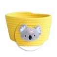 thumbnail image 2 of Cesta de almacenamiento de cordón de algodón tejida a mano, organizador de juguetes y artículos de escritorio, 16 x 9 cm Koala amarillo, 2 of 2