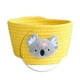 thumbnail image 2 of Cesta de almacenamiento tejida a mano con cordón de algodón para escritorio, organizador de juguetes y otros objetos, 16 x 9 cm Koala amarillo, 2 of 2