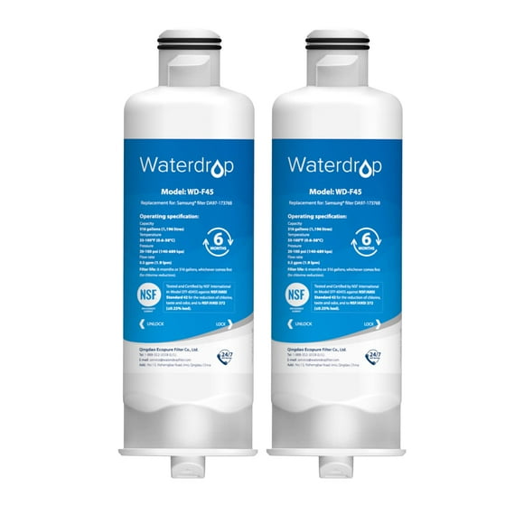 Filtro de agua para frigorífico Waterdrop DA97-17376B x2 para Samsung