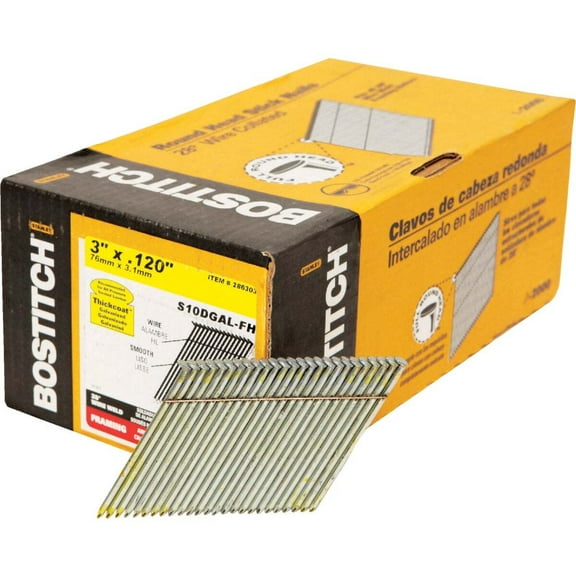 Bostitch S10DGAL-FH 3" Thickcoat Galvanized® 28º Stick Framing Nails 2,000 Count