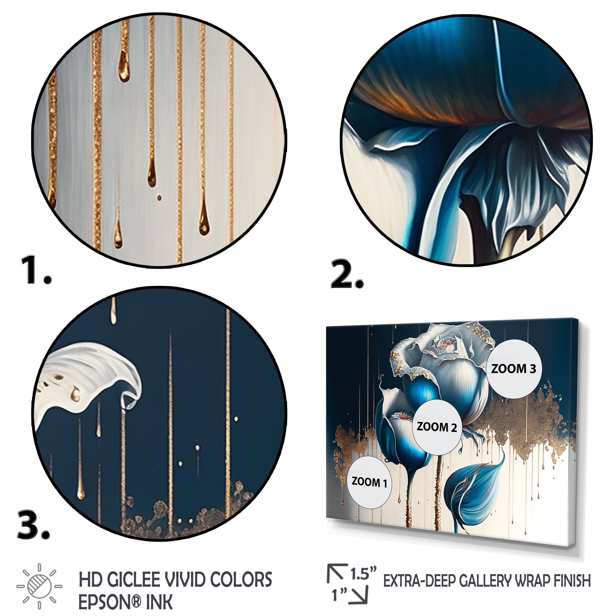 Designart Light Blue And White Cally Lillies I Canvas Wall Art