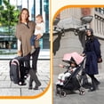 thumbnail image 2 of GAOMON Lightweight Stroller, Compact On Hand Fold Travel Stroller for Airplane Friendly, Reclining Seat and Canopy, Smooth Suspension, Travel System, Pink, 2 of 5