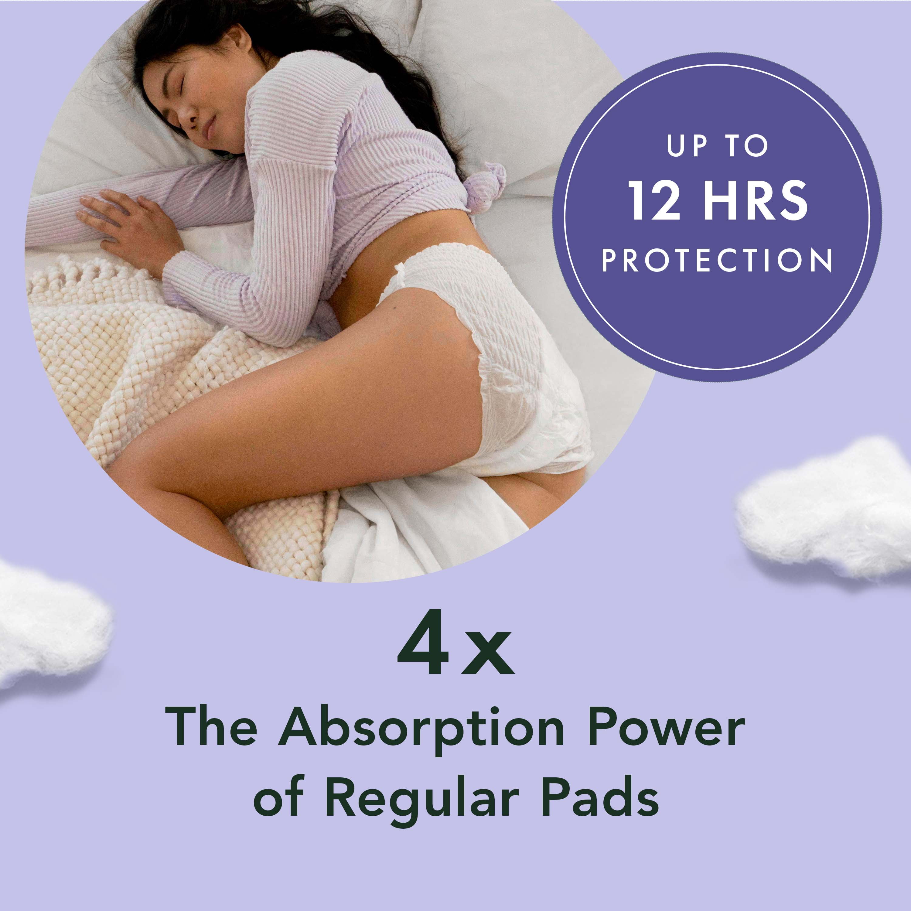 Rael Organic Disposable Period Underwear for Postpartum and Heavy Flows,  L/XL, 8 Ct 