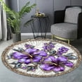 thumbnail image 6 of Circle Area Rug, Flowers10 Nature Pattern Washable Non-Slip Floor Carpet, Soft Rug for Living Room Bedroom Decor 59 Inch, 6 of 6