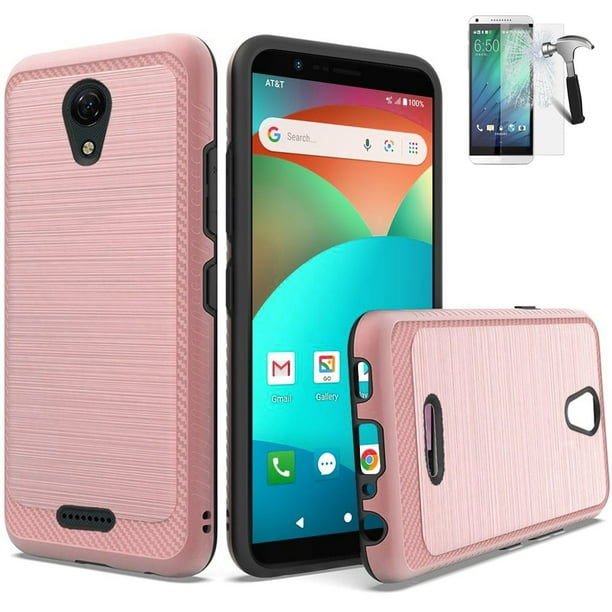 For AT&T Fusion Z Case (V340U) / AT&T Motivate (V341U) Screen Protector / Shock Absorbing Hybrid