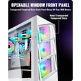 thumbnail image 3 of Segotep T3 White Mid-Tower ATX Gaming PC Case, Support Top & Side 360mm Radiators, GPU Snap-On Opening & Closing Front Panel, Type-C Ready, Tool-Free Disassemble (Pre-Install One ARGB & PWM Fan), 3 of 9