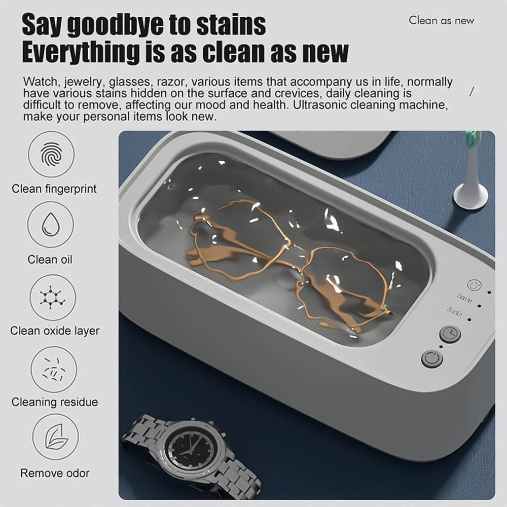 Ultrasonic Jewelry Cleaner Machine,DFITO 15W 500ML Professional Sonic Jewelry Cleaner for Glasses, Jewelry, Watch