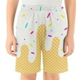 thumbnail image 2 of Utlike Boys Girls Casual Shorts Athletic Gym Shorts Elastic Waist With Pockets Summer Ice Cream Waffle Or Cone Prints Sports Outdoor Homewear Size 7 Years-8 Years Z70White, 2 of 3