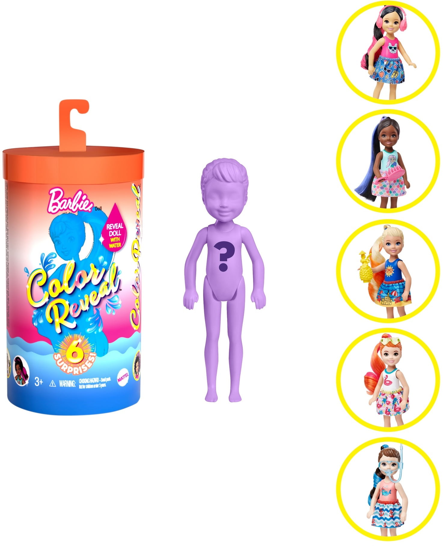 Barbie Color Reveal Chelsea Doll with 6 Surprises (Styles May Vary