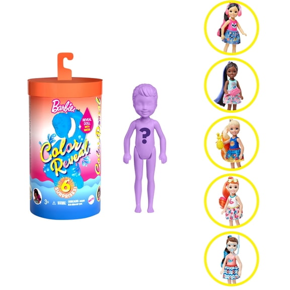 Barbie Color Reveal Chelsea Doll With 6 Surprises (Styles May Vary)