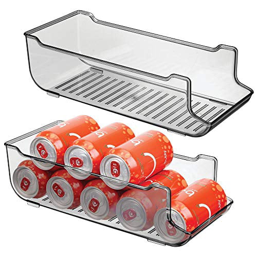 mDesign Large Plastic Pop/Soda Can Dispenser Storage Organizer Bin for  Kitchen Pantry, Countertops, Cabinets, Refrigerator - Holds 9 Cans - BPA  Free, Food Safe, 2 Pack - Smoke Gray - Walmart.com