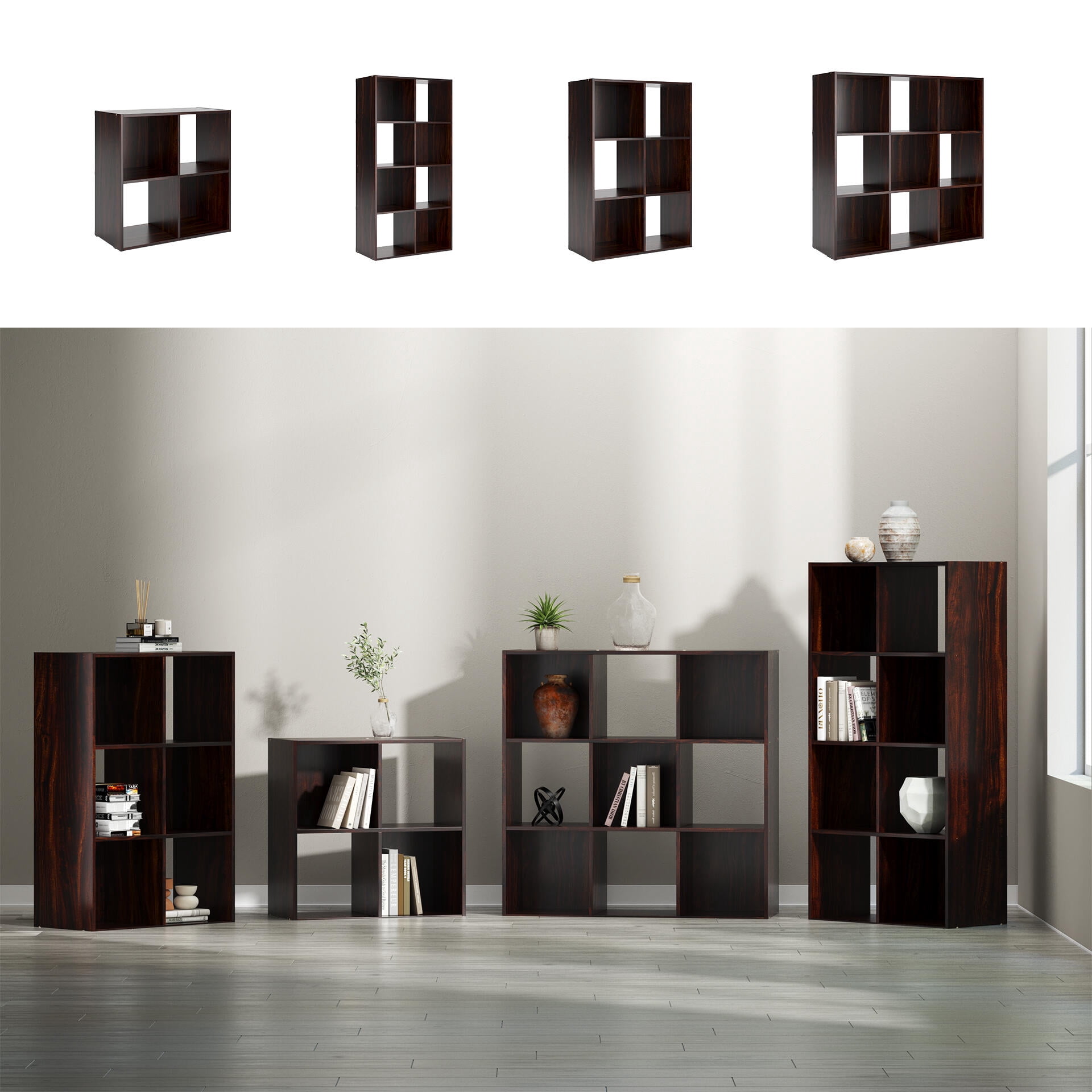 Signature Design by Ashley Glosmount 9 Cube Storage Organizer with Cherry Finish
