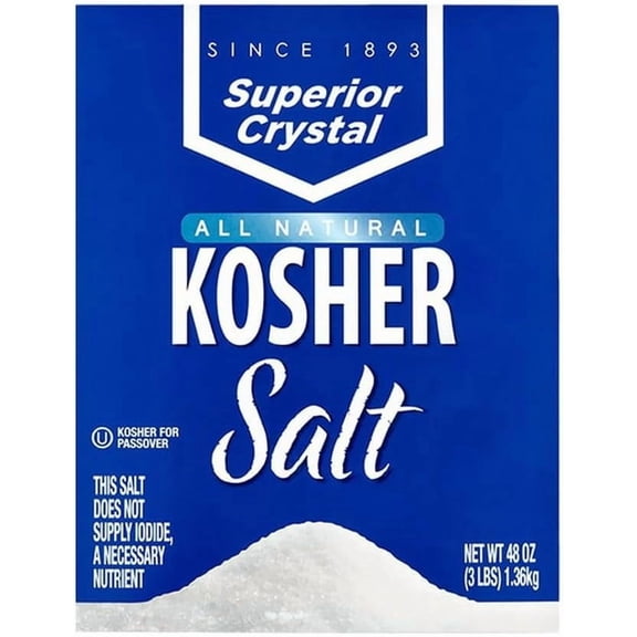 Superior Crystal All-Natural Kosher Salt, 48 oz
