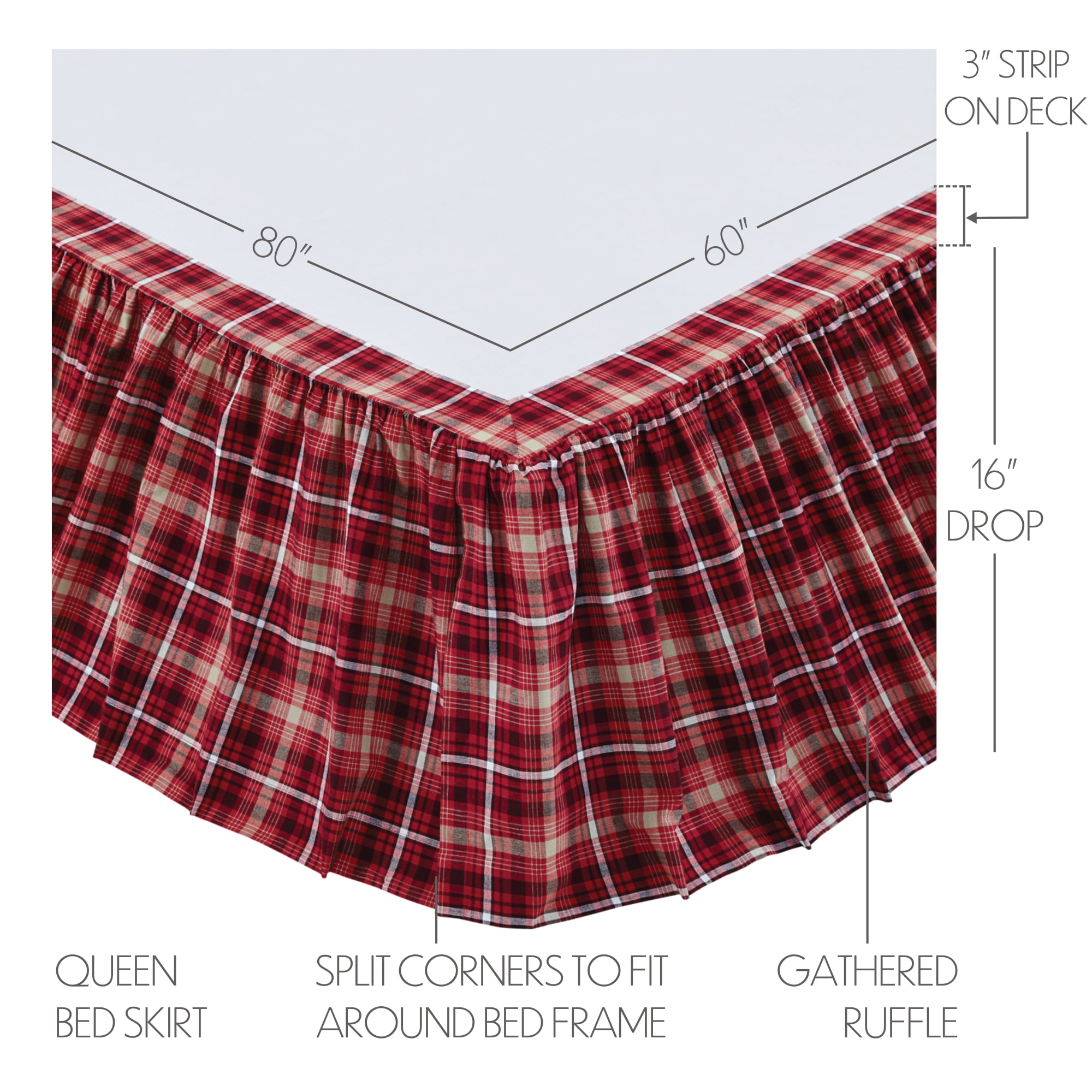 VHC Brands Braxton 29193 Bed Skirt, Queen…
