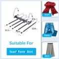 thumbnail image 6 of Carestrong Magic Pants Hangers Space Saving - This clothes hangers Closet Multiple Layers Multifunctional Uses Rack Organizer for Trousers Scarves Slack (2 Pack ), 6 of 7