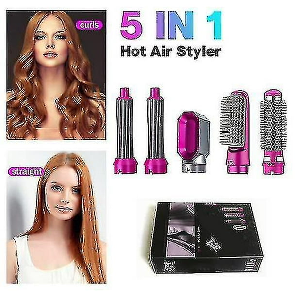 5 in 1 Hair Dryer Hot Comb Set Professional Curling Iron Hair Straight –  Bubble Brush