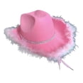 thumbnail image 2 of Sombrero de vaquero perfecl rosa para mujer para fiestas Disfraces playa, 2 of 8