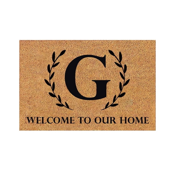 Alfombra decorativa de otoño Dainzusyful, divertida alfombra de bienvenida para entrada, porche, 60 x 40 cm, antidesgaste, para interior y exterior, para patio, granja, decoración del hogar, 26 letras