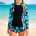 thumbnail image 2 of Little Girls Swim Suits 6-7 Girls Rash Guard Swimsuit 2-Pieces Short Sleeve Bathing Suit Rashguard Summer Beach Swimwear Sets, 2 of 9