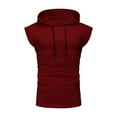 thumbnail image 5 of iOPQO Tank Tops Men Men Fitness Muscle Solid Sleeveless Hooded Bodybuilding Tight-drying TopsSummer Tops Mens T Shirt M, 5 of 9