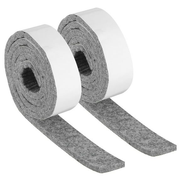 Felt Strips with Adhesive Backing, 2 Pack 1" x 40" x 0.2" Adhesive Felt Strips Anti Scratch Furniture Felt Tapes Self-Stick Felt Pads for Protecting Hardwood Floor, Grey