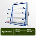 thumbnail image 6 of 4-Tier Horizontal Lumber Storage Rack, Heavy Duty Pipe Organizer Support Rack, 1000lbs Load Capacity Bar Storage Shelf For Garage, Basement, Pantry, Workshop, 16" D x 47.6" W x 61.4" H, Blue, 6 of 7