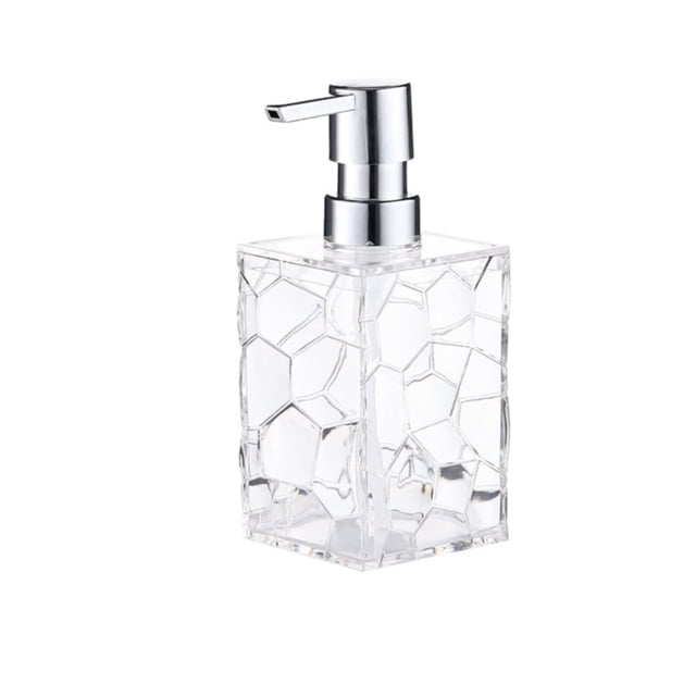 MOQIN Hand Soap Dispenser Set, 2 Pack Clear Gray Rust Proof Soap Dispenser, Acrylic Plastic Hand Soap Lotion Dispenser Set for Bathroom&Kitchen