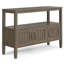Simpli Home Lev SOLID WOOD 48 inch Wide Contemporary Console Table in Smoky Brown