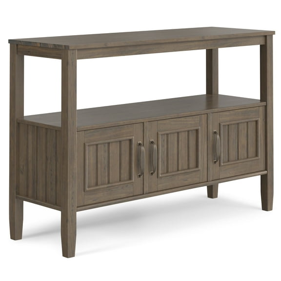 Simpli Home Lev SOLID WOOD 48 inch Wide Contemporary Console Table in Smoky Brown