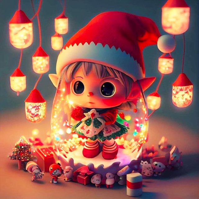5D DIY Kit Elfo Navidad Del 40x40cm