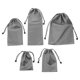 thumbnail image 1 of 5 bolsas pequeñas con cordón: bolsa organizadora de cables con cordón para cargadores de baterías portátiles y cables de datos. Bolsa de viaje para guardar accesorios electrónicos., 1 of 7