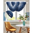 thumbnail image 3 of Navy Blue Ice Hockey Waterfall Valances for Windows, Winter Sports Ball Games Ombre Kitchen Sheer Valance Curtains, Rod Pocket Elegant Swag Valances for Living Room Bedroom, 47.2"x38.5", 2 Panel, 3 of 8