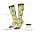 thumbnail image 4 of Logiee White Polka Dot Sunflower A Print Gift Stocking Stuffers,Adult Stockings,Novelty Socks,Funny Socks Birthday Running Walking Sleeping, 4 of 6
