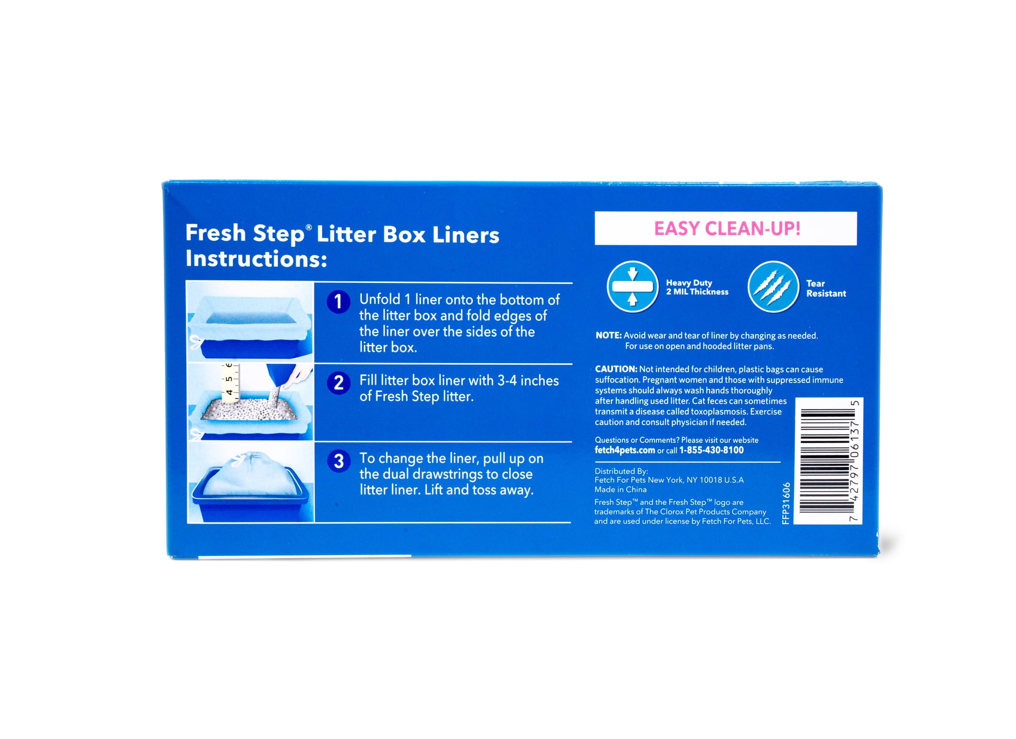 Fresh Step Drawstring Litter Box Liners Scented, Jumbo Size, 36" x 19" - 15 Count
