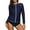 Navy, variant on Charmo Women's Zip Front Long Sleeve Rash Guard Top Sun Protection Swim Shirt
