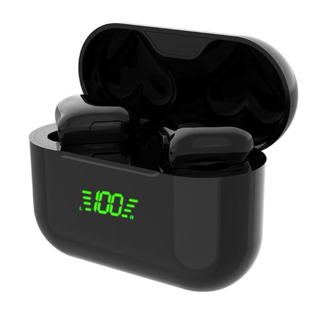 Auriculares con Pantalla Digital en Forma de Corazón, Bluetooth 5.3, Estéreo, Graves, Impermeables, Bonitos, Negros