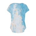thumbnail image 3 of AherBiu T-Shirts à Manches Courtes pour Femmes Col en V Couleur Dégradée T-Shirt Tunique Confortable à Porter avec des Leggings, 3 of 5