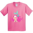 thumbnail image 3 of Inktastic Cute Mermaid, Pink Hair, Little Mermaid, Starfish Youth T-Shirt, 3 of 5