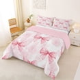 thumbnail image 2 of Erosebridal Cute Coquette Bowknot Queen Comforter Set,Pink Polka Dot Bowtie Bedding Comforter Set For Bow Lovers,Reversible pink,3-Piece, 2 of 7