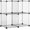 Black, variant on 4 Cube Wire Grid Storage Organizer, Closet Organizer and Shelves, Stackable, Space-Saving, Easy to Assemble, 14"x14"x14", White