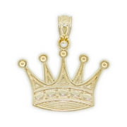 Charm America - Gold Crown Charm - 10 Karat Solid Yellow Gold