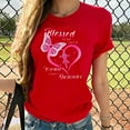 thumbnail image 2 of Lolmot Pink Ribbon Shirts for Women Breast Cancer Awareness T-Shirt Blessed to be Called Breast Cancer Survivor Inspirational Letter Print Breast Cancer Short Sleeve Tee Tops, 2 of 5