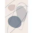 thumbnail image 2 of 1x Studio 24x32 White Modern Wood Framed Museum Art Print Titled - New Shapes Blue No 2, 2 of 4