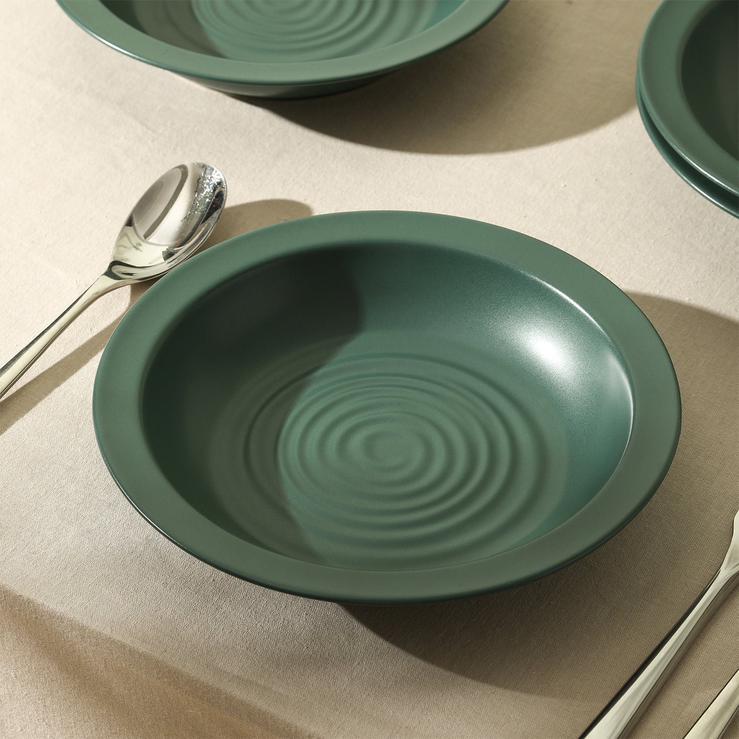 Stone Lain Orbit Dinnerware Set Stoneware Green 24-Piece