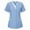 Sky Blue, variant on Busydd Scrub Tops Women Fashion Solid Color Work Scrubs for Women Casual Short Sleeve V Neck Nursing Tops Comfy Tunic Oversized Working Uniform with Pockets