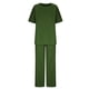 thumbnail image 5 of ICHUANYI ClearanceWomen's Summer Suit Fashion Short Sleeve Solid Color Trousers Casual Two-Piece Suit(Green, L) ICHUANYI WER20232080502339, 5 of 5